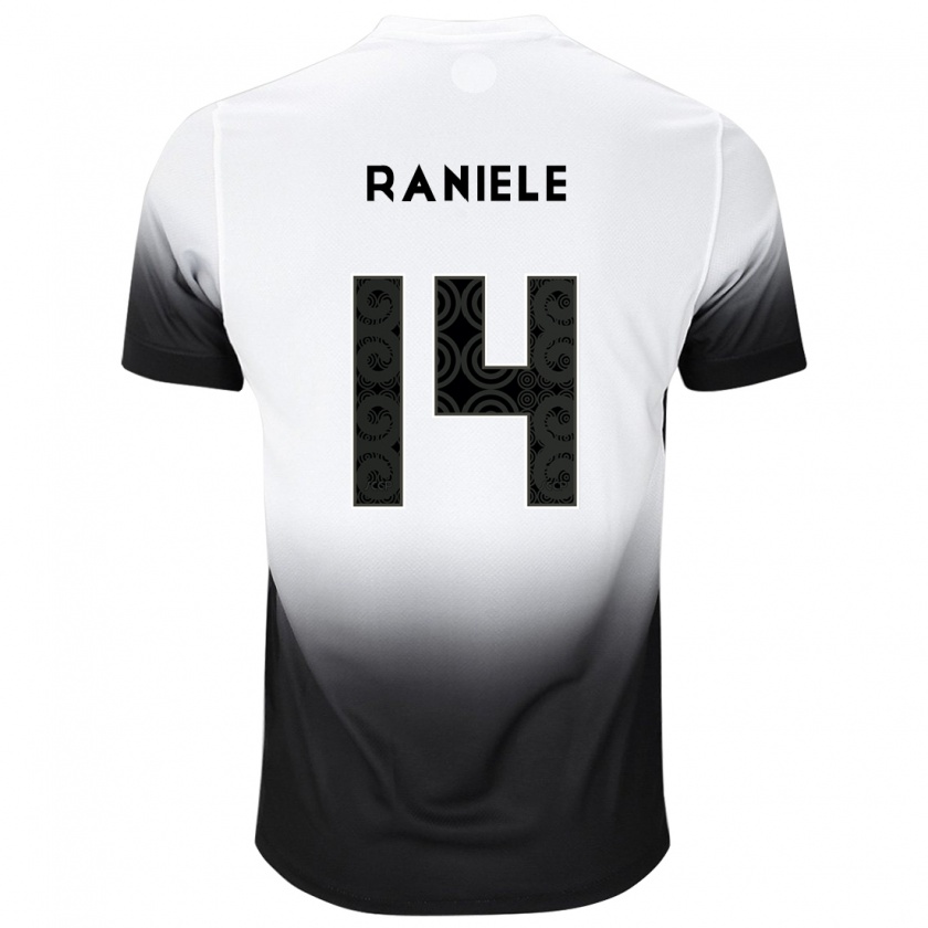 Kandiny Niño Camiseta Raniele #14 Blanco Negro 1ª Equipación 2024/25 La Camisa Chile