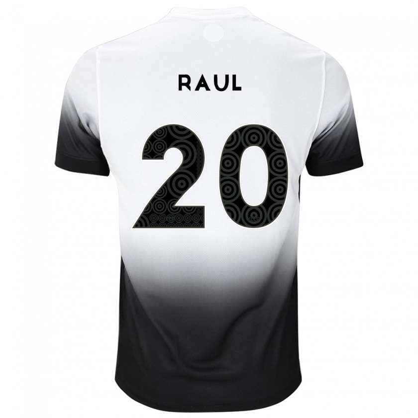 Kandiny Niño Camiseta Pedro Raul #20 Blanco Negro 1ª Equipación 2024/25 La Camisa Chile