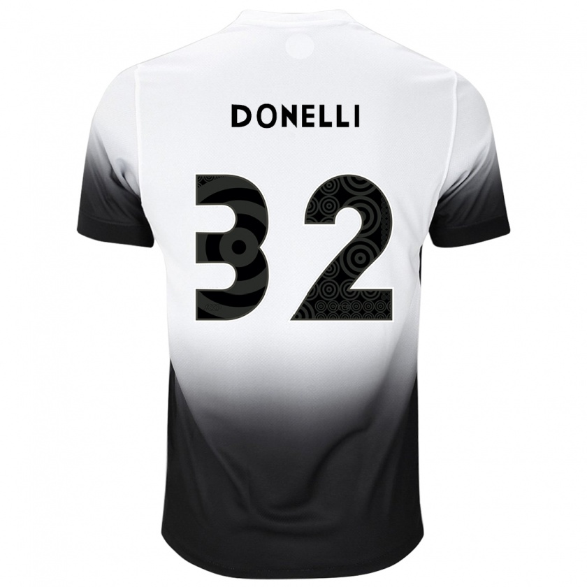 Kandiny Niño Camiseta Matheus Donelli #32 Blanco Negro 1ª Equipación 2024/25 La Camisa Chile