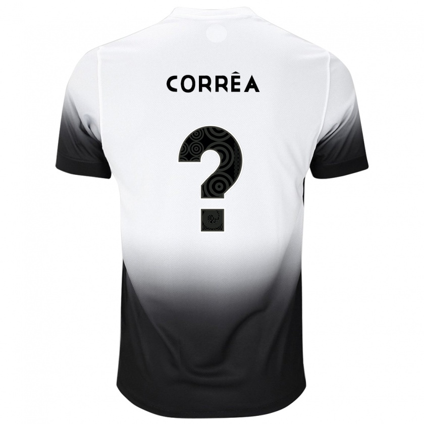 Kandiny Niño Camiseta Matheus Corrêa #0 Blanco Negro 1ª Equipación 2024/25 La Camisa Chile