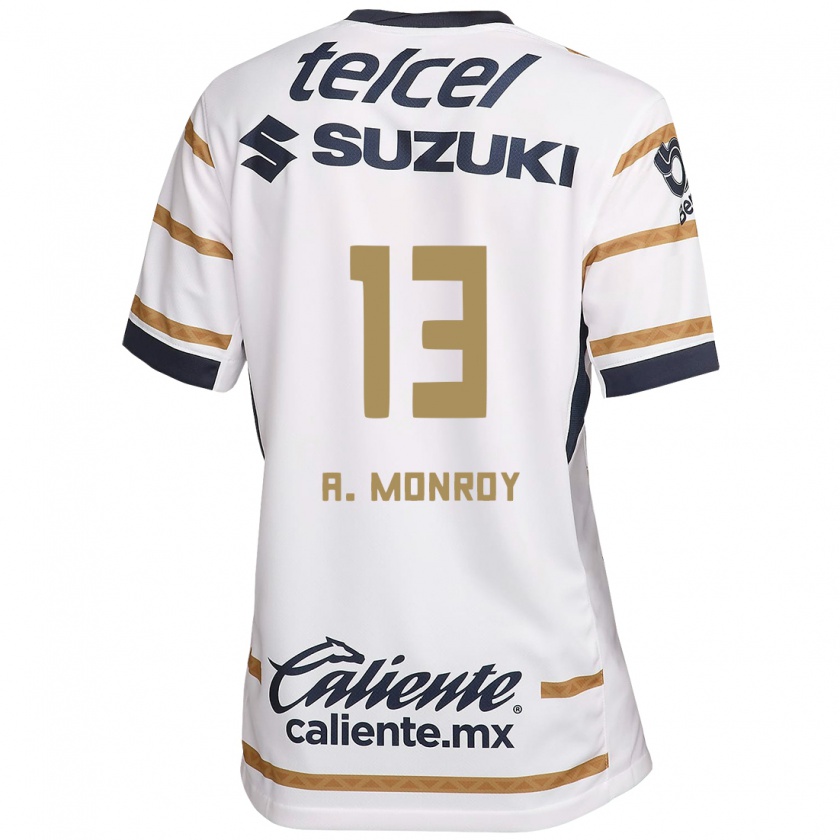 Kandiny Niño Camiseta Pablo Monroy #13 Obsidiana Blanca 1ª Equipación 2024/25 La Camisa Chile