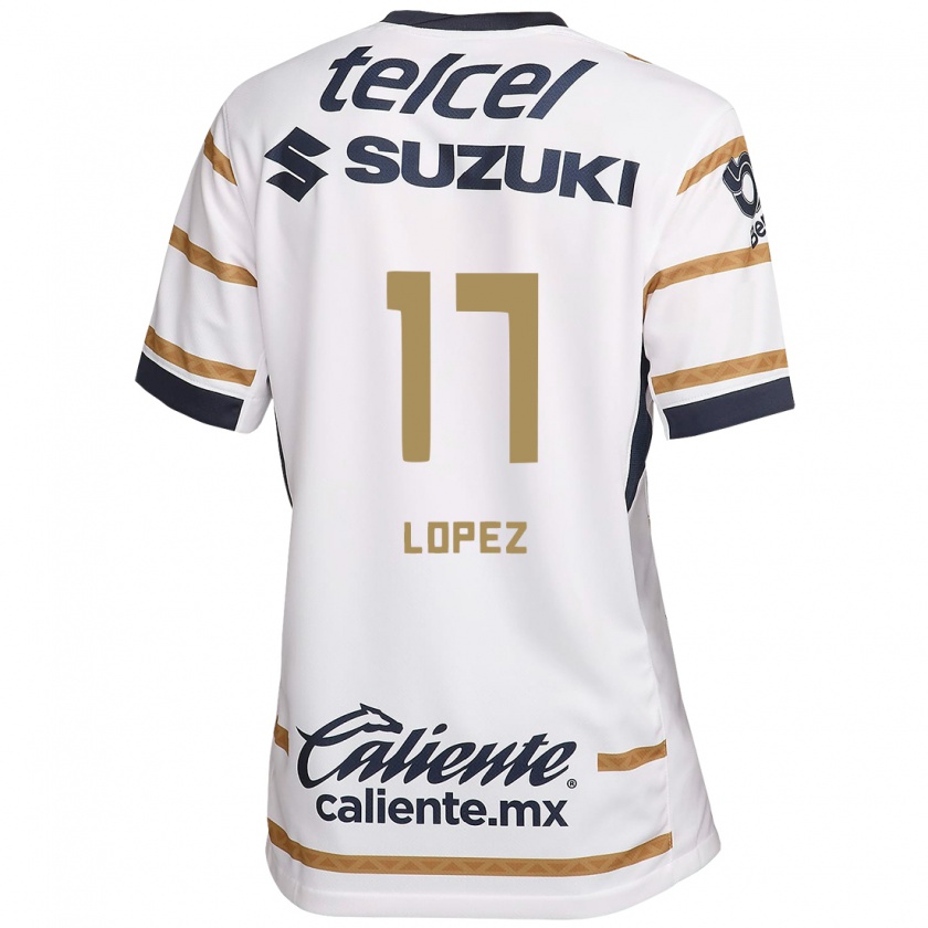 Kandiny Niño Camiseta Leonel Lopez #17 Obsidiana Blanca 1ª Equipación 2024/25 La Camisa Chile