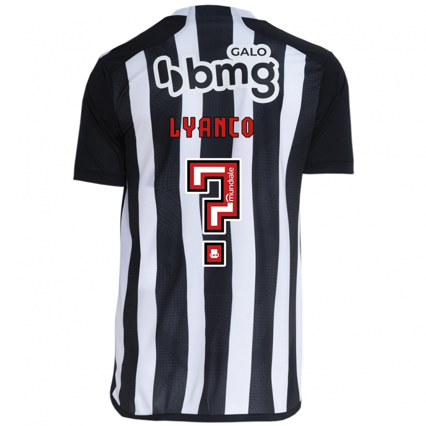 Kandiny Niño Camiseta Lyanco #0 Blanco Negro 1ª Equipación 2024/25 La Camisa Chile