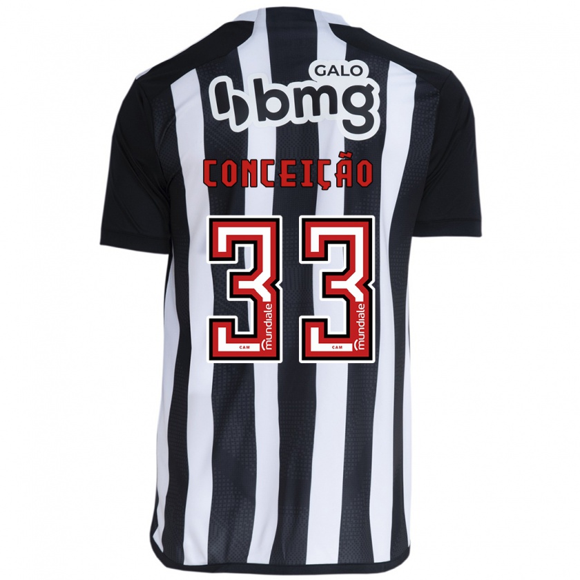 Kandiny Niño Camiseta Robert Conceição #33 Blanco Negro 1ª Equipación 2024/25 La Camisa Chile