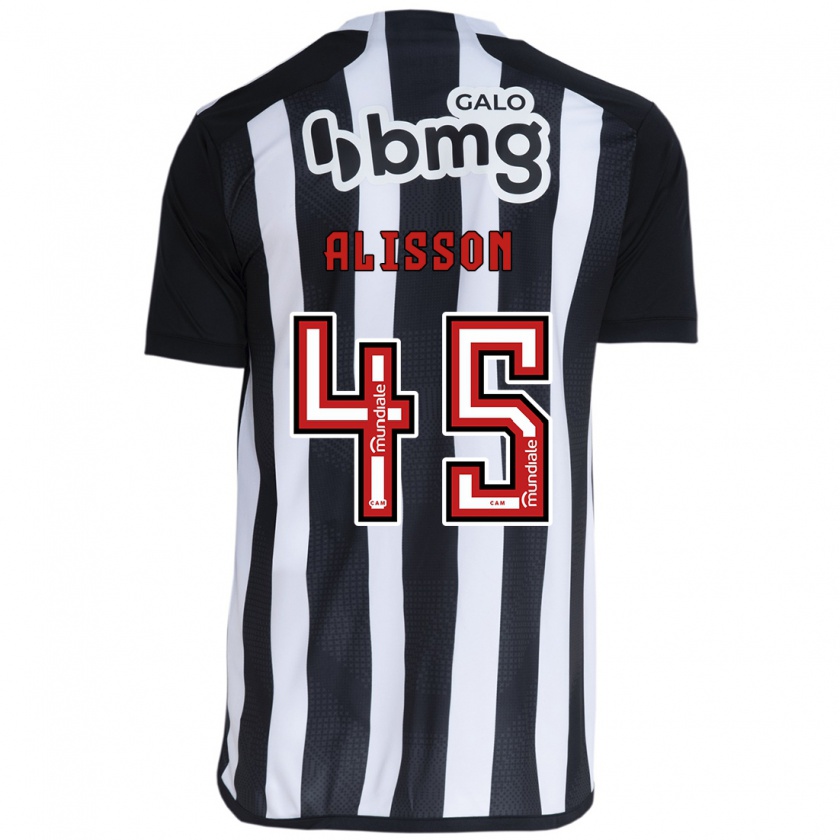 Kandiny Niño Camiseta Alisson #45 Blanco Negro 1ª Equipación 2024/25 La Camisa Chile