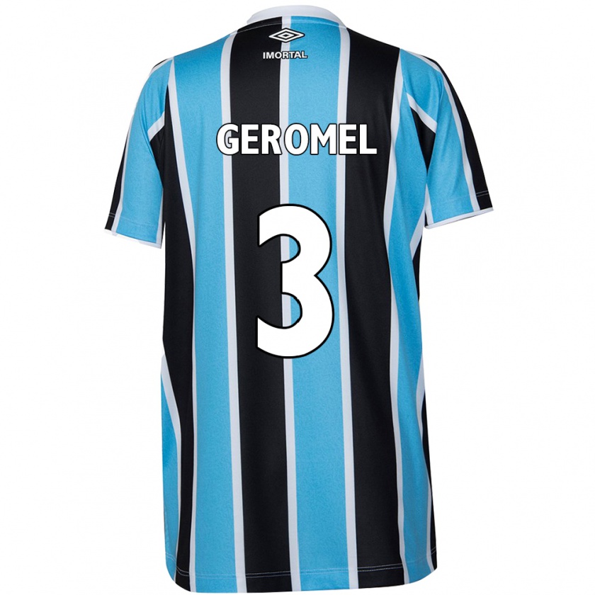 Kandiny Niño Camiseta Pedro Geromel #3 Azul Negro Blanco 1ª Equipación 2024/25 La Camisa Chile