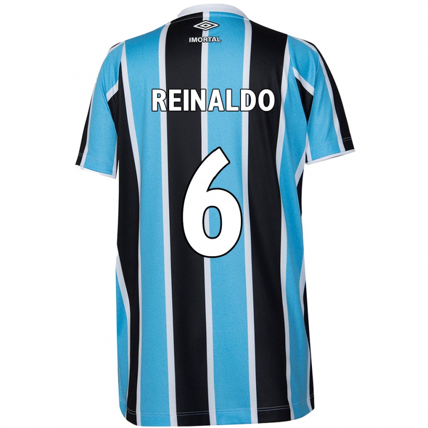 Kandiny Niño Camiseta Reinaldo #6 Azul Negro Blanco 1ª Equipación 2024/25 La Camisa Chile