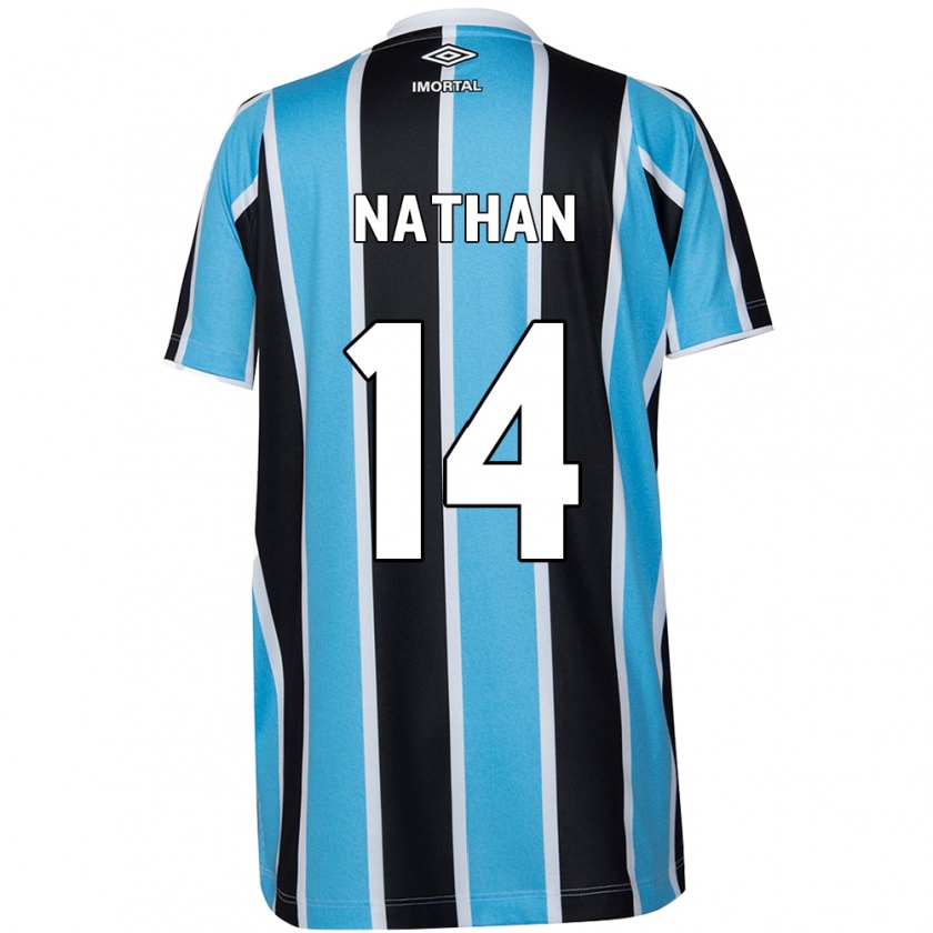 Kandiny Niño Camiseta Nathan #14 Azul Negro Blanco 1ª Equipación 2024/25 La Camisa Chile