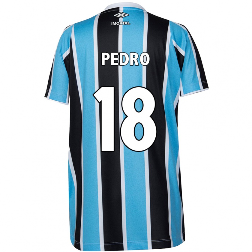 Kandiny Niño Camiseta João Pedro #18 Azul Negro Blanco 1ª Equipación 2024/25 La Camisa Chile