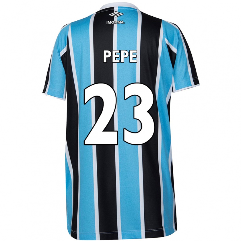 Kandiny Niño Camiseta Pepê #23 Azul Negro Blanco 1ª Equipación 2024/25 La Camisa Chile