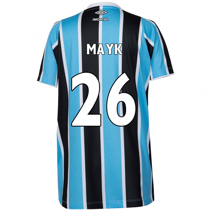 Kandiny Niño Camiseta Mayk #26 Azul Negro Blanco 1ª Equipación 2024/25 La Camisa Chile