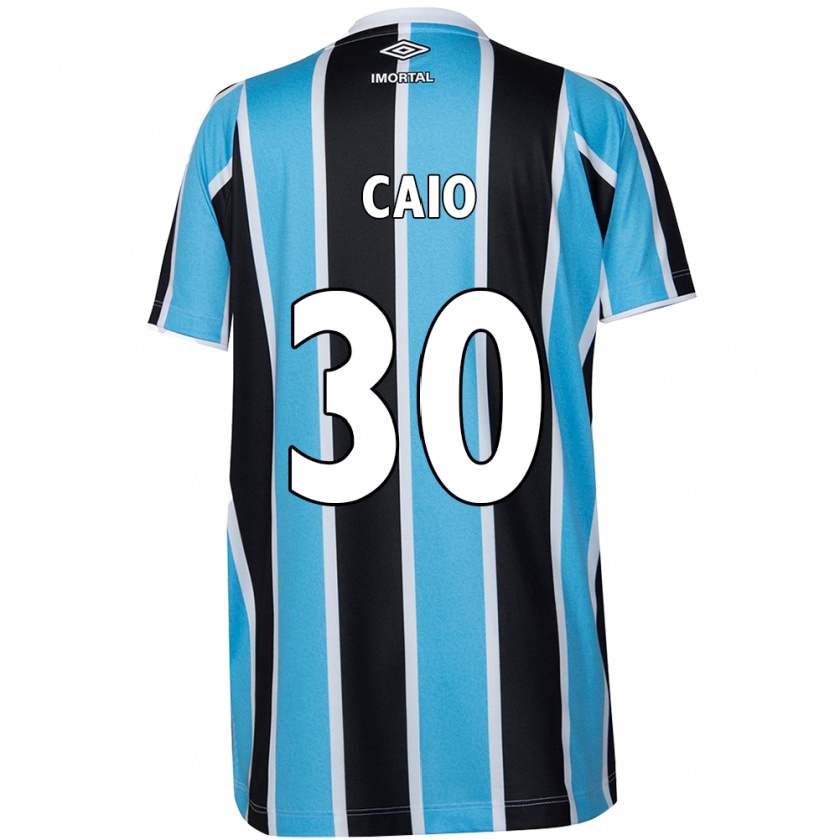 Kandiny Niño Camiseta Rodrigo Caio #30 Azul Negro Blanco 1ª Equipación 2024/25 La Camisa Chile