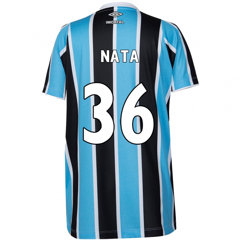 Kandiny Niño Camiseta Natã #36 Azul Negro Blanco 1ª Equipación 2024/25 La Camisa Chile