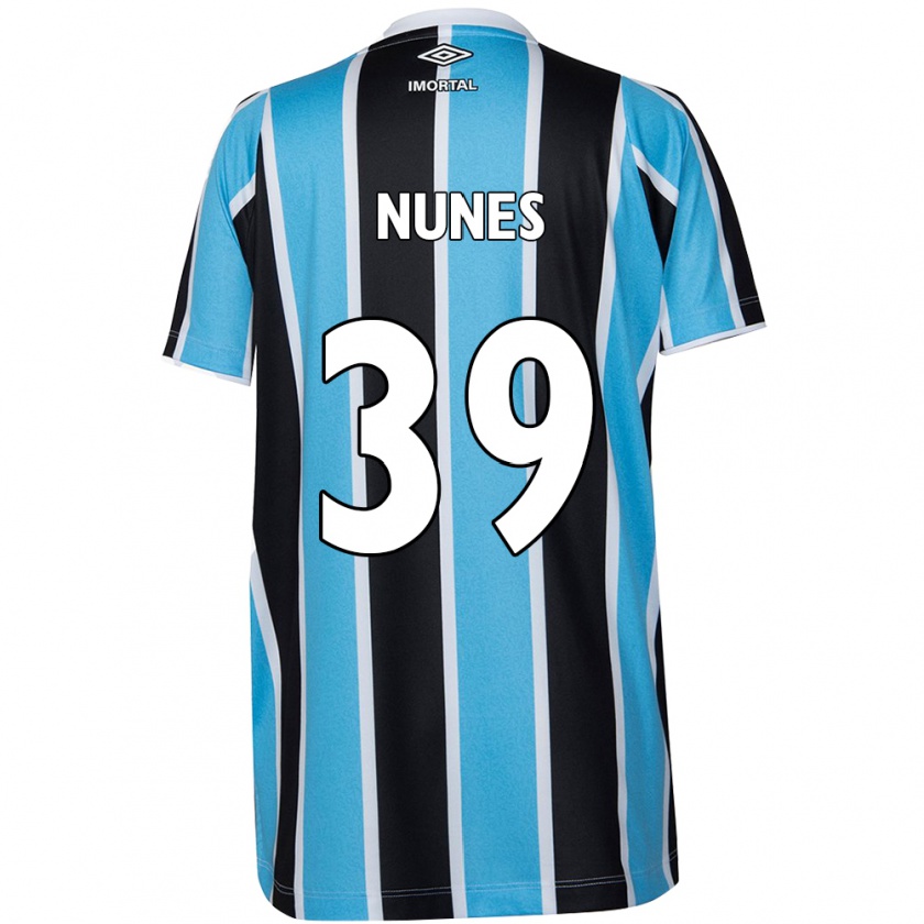 Kandiny Niño Camiseta Gustavo Nunes #39 Azul Negro Blanco 1ª Equipación 2024/25 La Camisa Chile