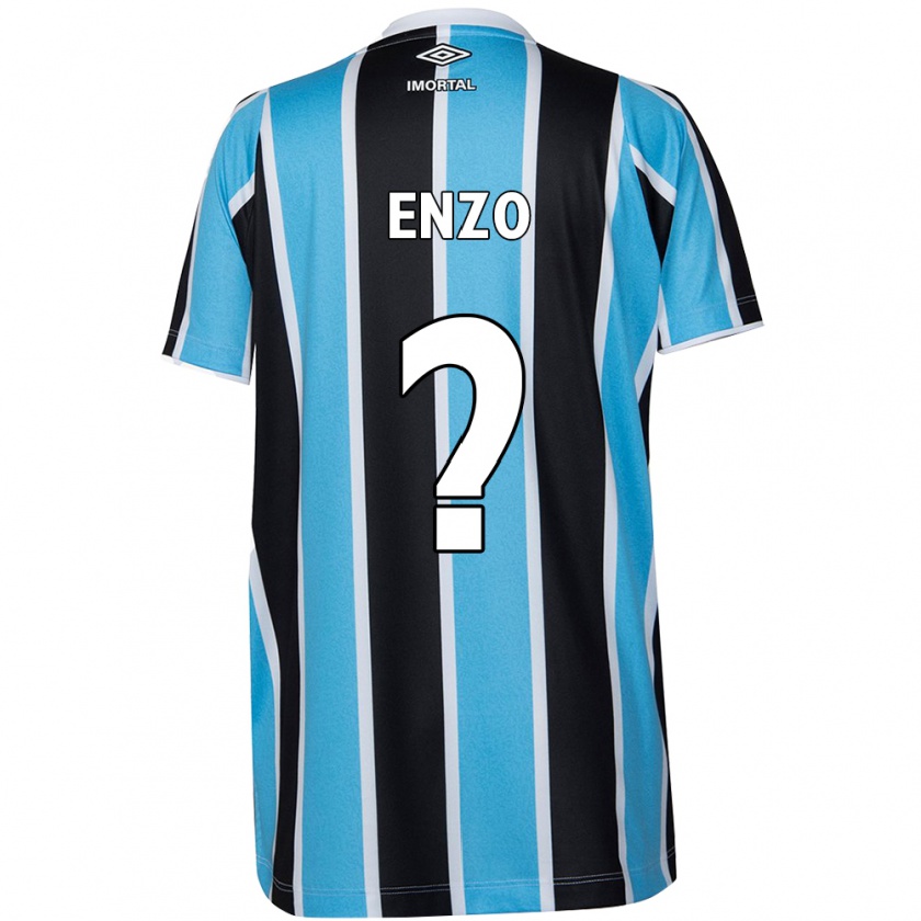 Kandiny Niño Camiseta Enzo #0 Azul Negro Blanco 1ª Equipación 2024/25 La Camisa Chile