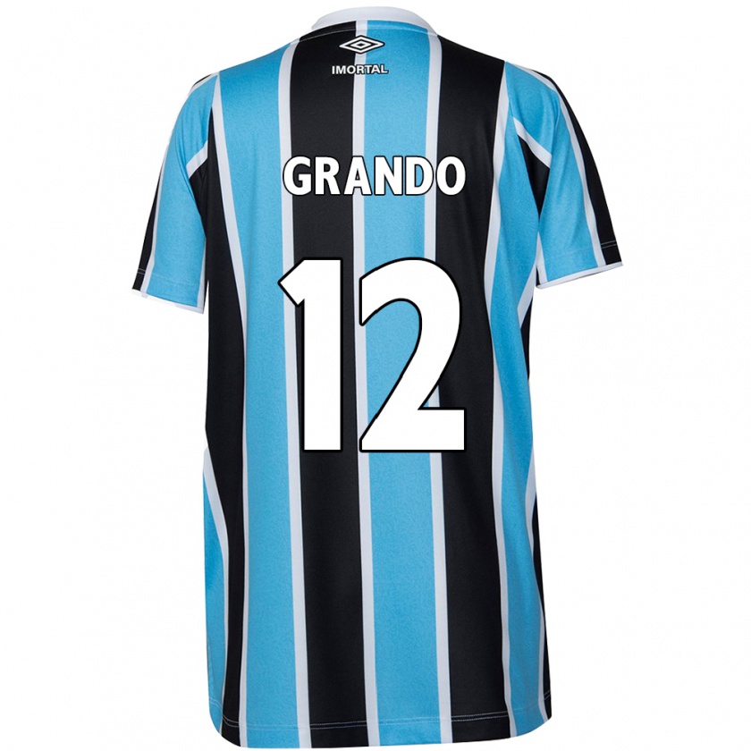 Kandiny Niño Camiseta Gabriel Grando #12 Azul Negro Blanco 1ª Equipación 2024/25 La Camisa Chile