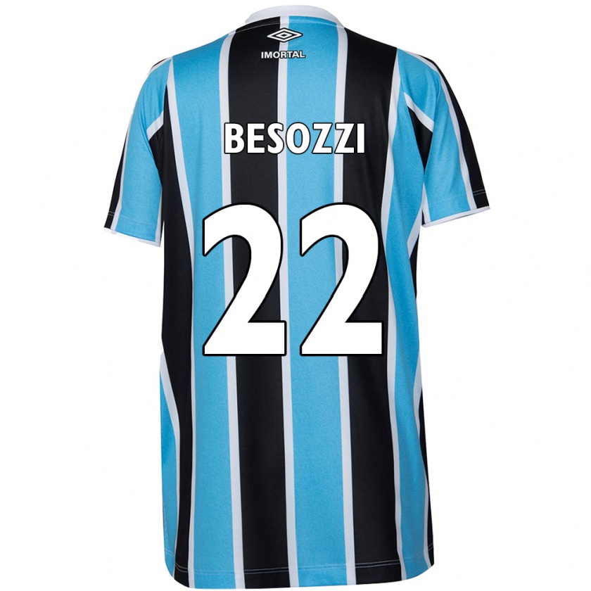 Kandiny Niño Camiseta Lucas Besozzi #22 Azul Negro Blanco 1ª Equipación 2024/25 La Camisa Chile