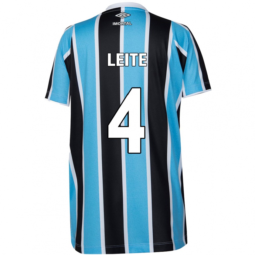 Kandiny Niño Camiseta Paulo Henrique Leite #4 Azul Negro Blanco 1ª Equipación 2024/25 La Camisa Chile