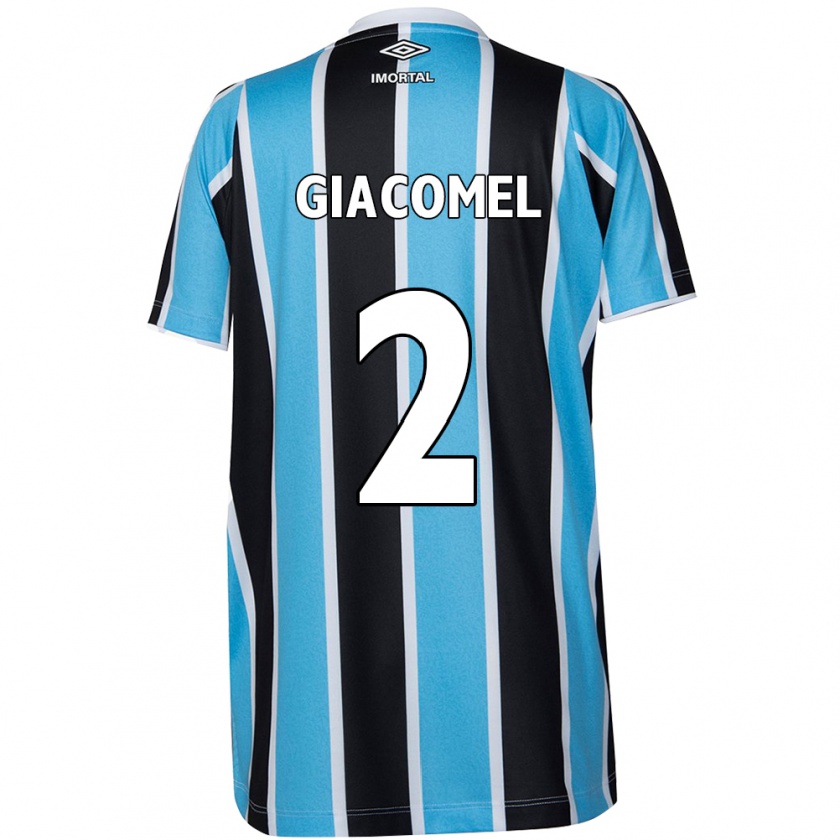 Kandiny Niño Camiseta Laís Giacomel #2 Azul Negro Blanco 1ª Equipación 2024/25 La Camisa Chile