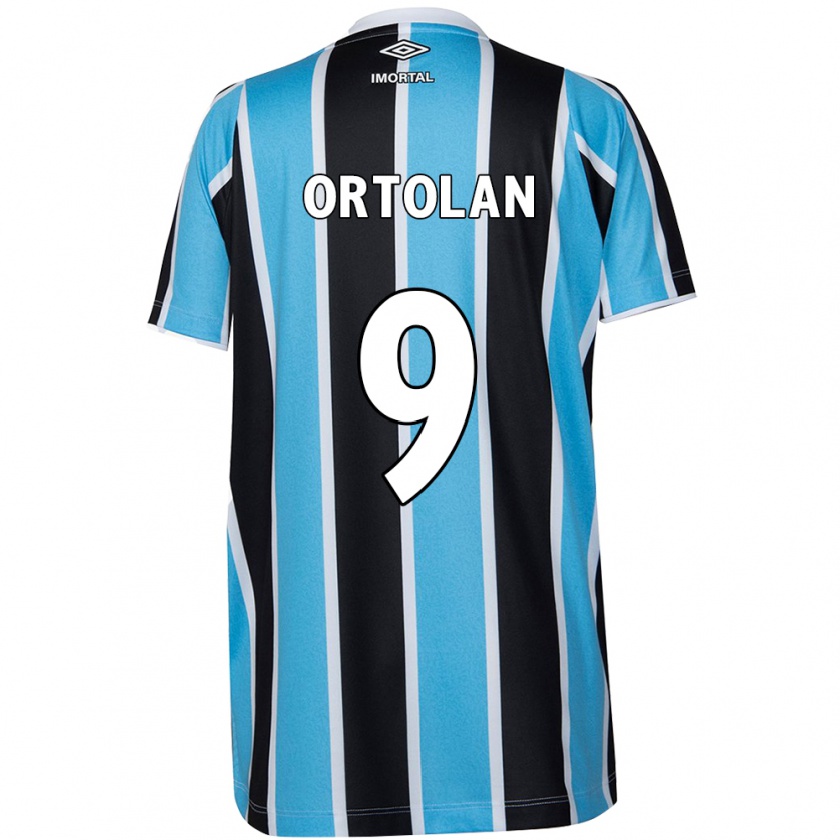 Kandiny Niño Camiseta Dani Ortolan #9 Azul Negro Blanco 1ª Equipación 2024/25 La Camisa Chile