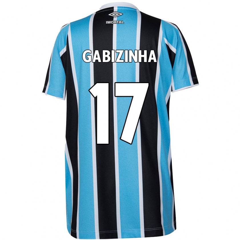 Kandiny Niño Camiseta Gabizinha #17 Azul Negro Blanco 1ª Equipación 2024/25 La Camisa Chile