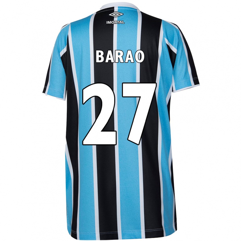 Kandiny Niño Camiseta Dani Barão #27 Azul Negro Blanco 1ª Equipación 2024/25 La Camisa Chile