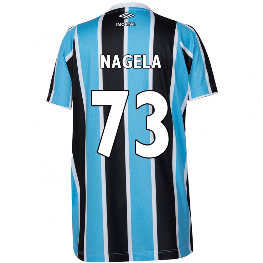 Kandiny Niño Camiseta Nágela #73 Azul Negro Blanco 1ª Equipación 2024/25 La Camisa Chile