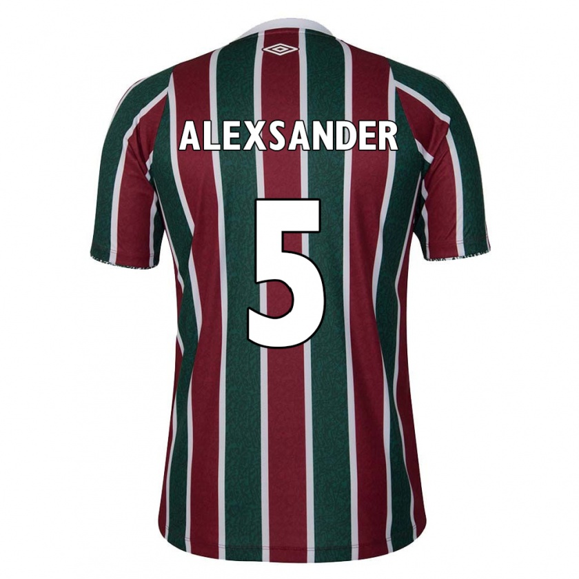 Kandiny Niño Camiseta Alexsander #5 Verde Granate Blanco 1ª Equipación 2024/25 La Camisa Chile