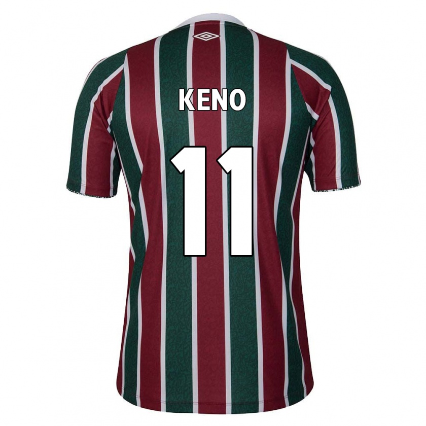 Kandiny Niño Camiseta Keno #11 Verde Granate Blanco 1ª Equipación 2024/25 La Camisa Chile