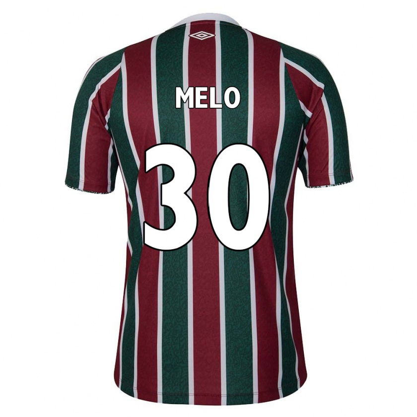 Kandiny Niño Camiseta Felipe Melo #30 Verde Granate Blanco 1ª Equipación 2024/25 La Camisa Chile