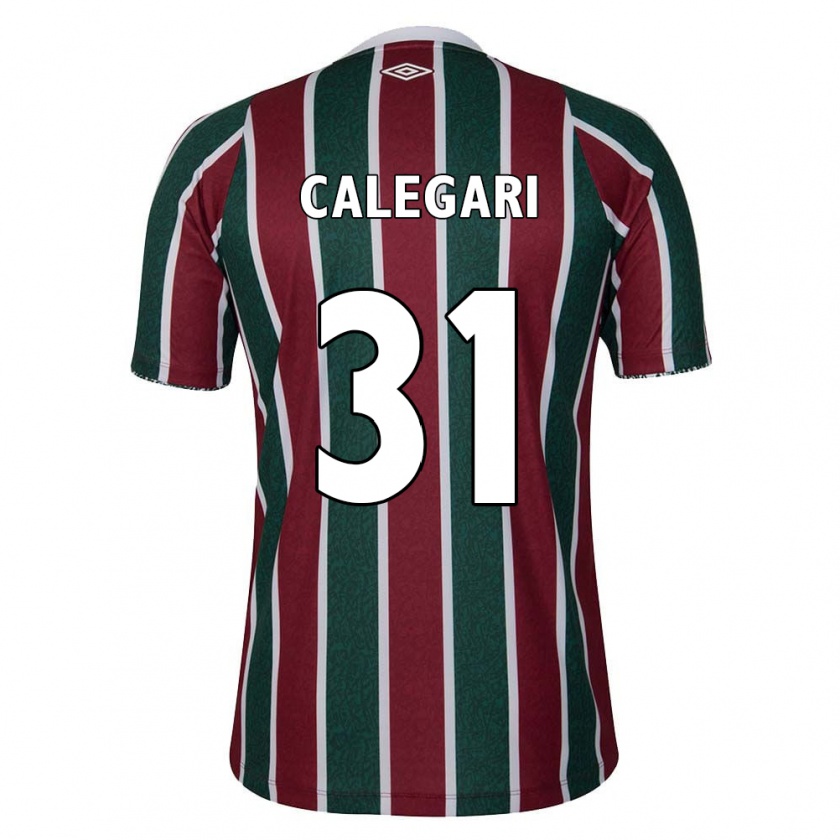 Kandiny Niño Camiseta Calegari #31 Verde Granate Blanco 1ª Equipación 2024/25 La Camisa Chile