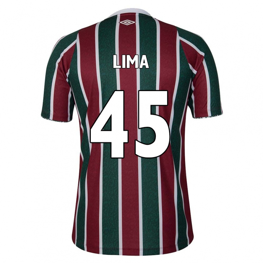 Kandiny Niño Camiseta Lima #45 Verde Granate Blanco 1ª Equipación 2024/25 La Camisa Chile