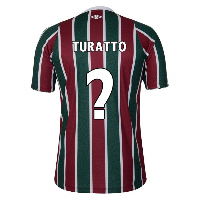 Kandiny Niño Camiseta Luiz Turatto #0 Verde Granate Blanco 1ª Equipación 2024/25 La Camisa Chile