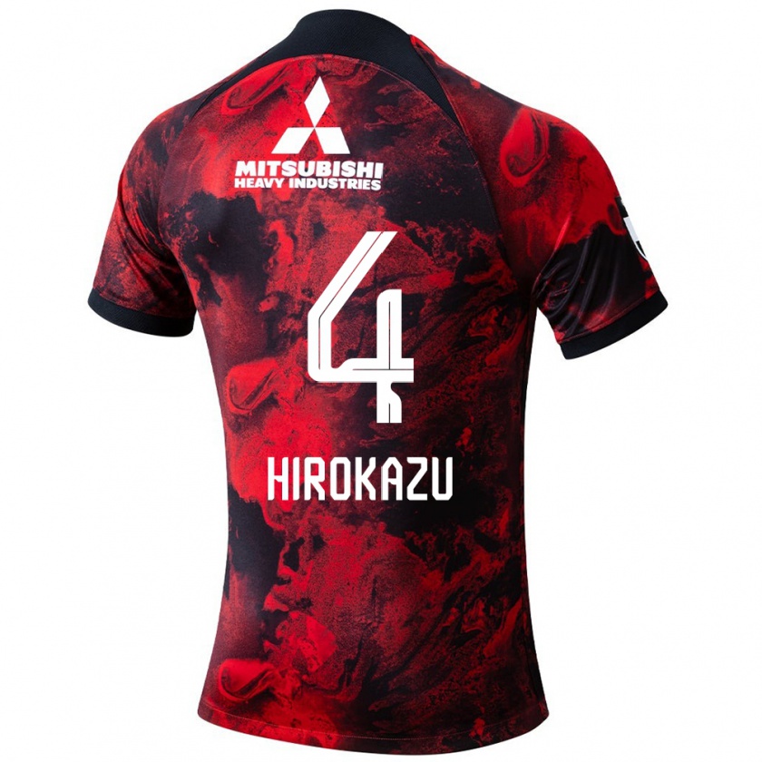 Kandiny Niño Camiseta Hirokazu Ishihara #4 Negro Rojo 1ª Equipación 2024/25 La Camisa Chile