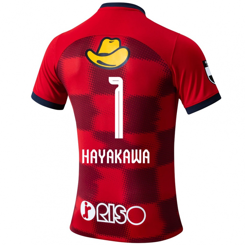 Kandiny Niño Camiseta Tomoki Hayakawa #1 Rojo Azul Blanco 1ª Equipación 2024/25 La Camisa Chile