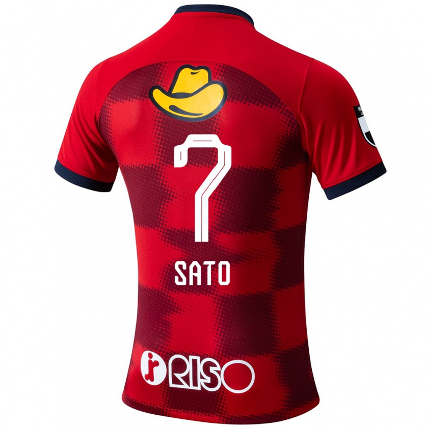 Kandiny Niño Camiseta Mihiro Sato #7 Rojo Azul Blanco 1ª Equipación 2024/25 La Camisa Chile