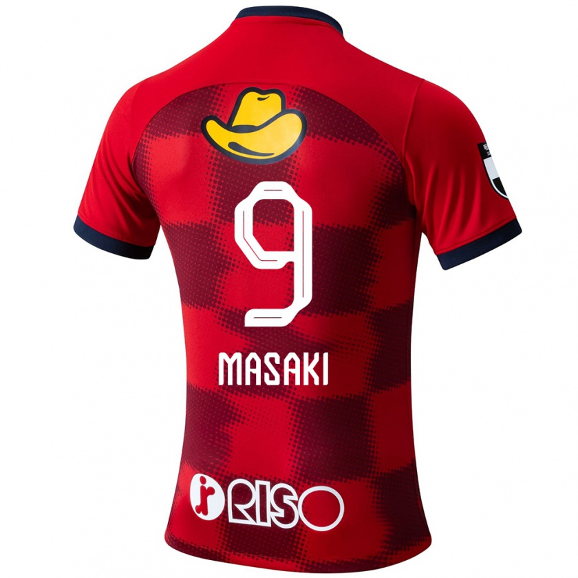 Kandiny Niño Camiseta Hiroto Masaki #9 Rojo Azul Blanco 1ª Equipación 2024/25 La Camisa Chile