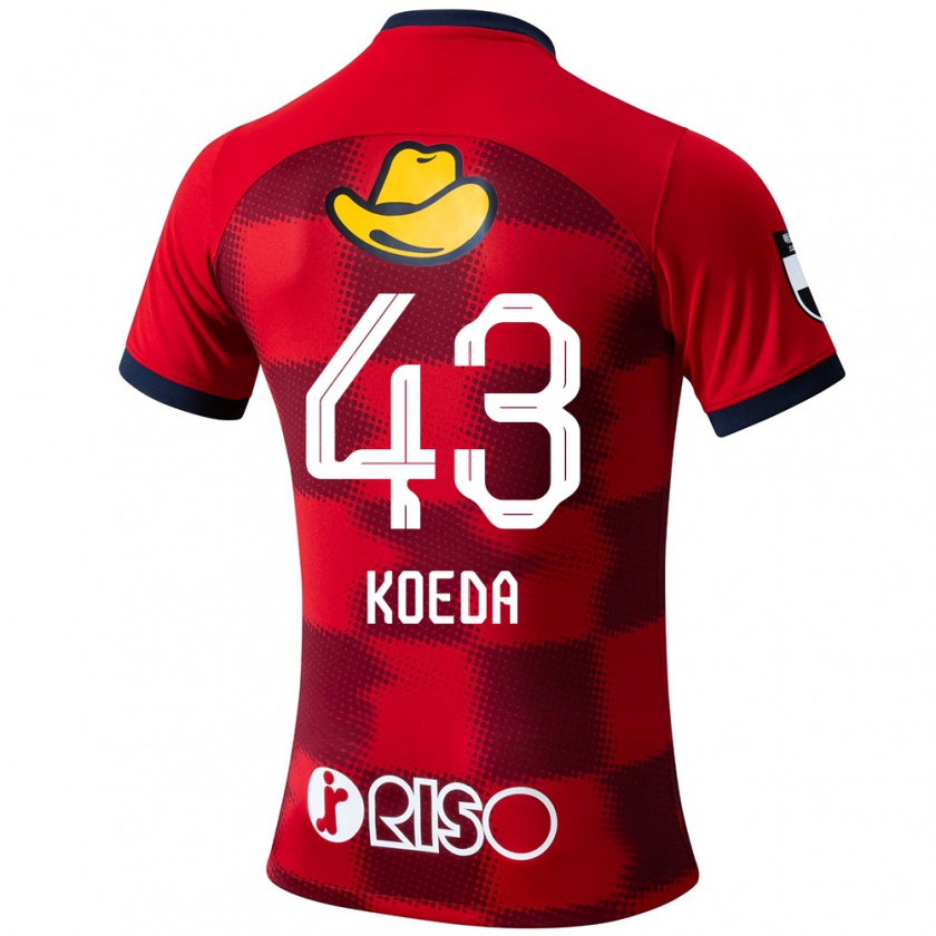 Kandiny Niño Camiseta Gemma Koeda #43 Rojo Azul Blanco 1ª Equipación 2024/25 La Camisa Chile