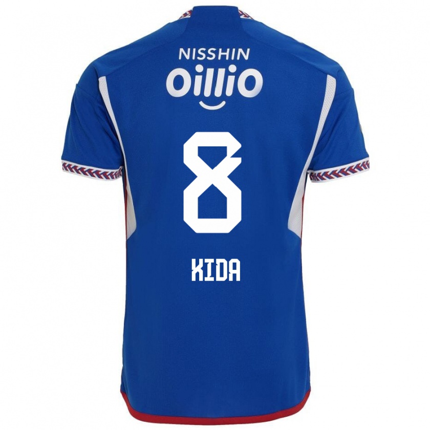 Kandiny Niño Camiseta Takuya Kida #8 Azul Blanco Rojo 1ª Equipación 2024/25 La Camisa Chile