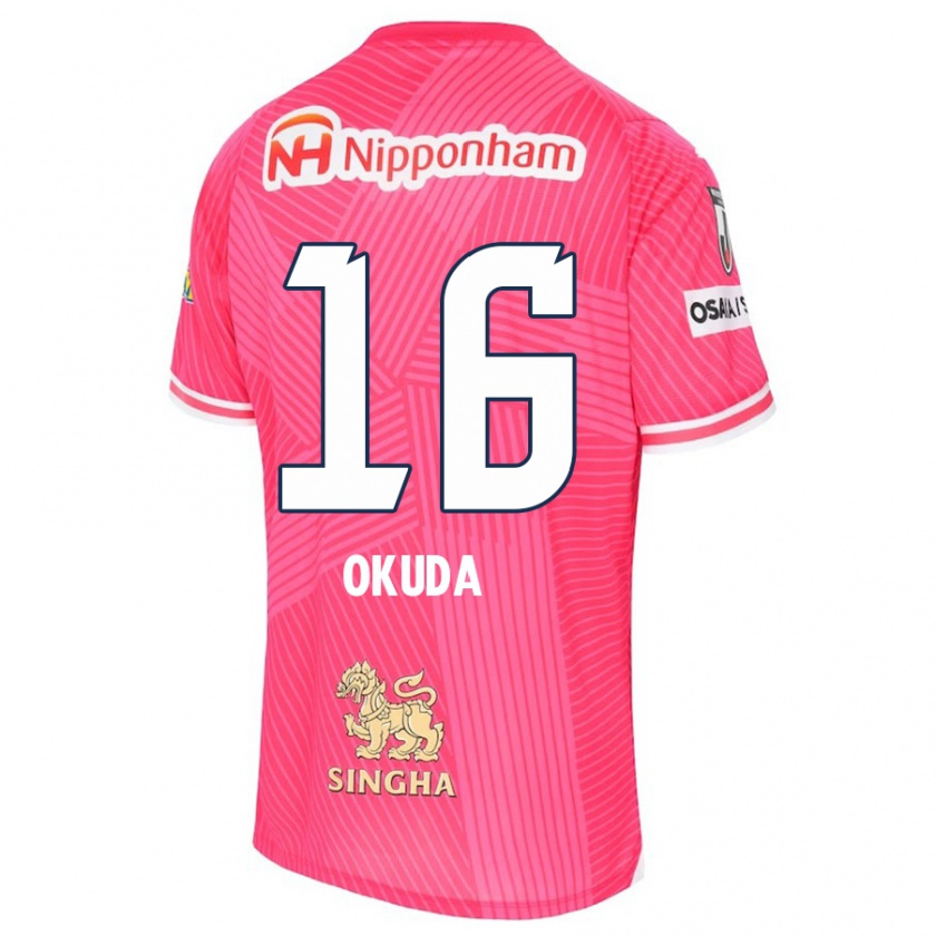 Kandiny Niño Camiseta Hayato Okuda #16 Rosa Blanco 1ª Equipación 2024/25 La Camisa Chile