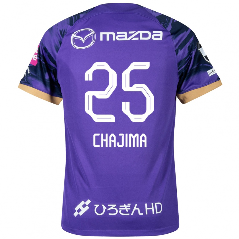 Kandiny Niño Camiseta Yusuke Chajima #25 Púrpura Blanco 1ª Equipación 2024/25 La Camisa Chile