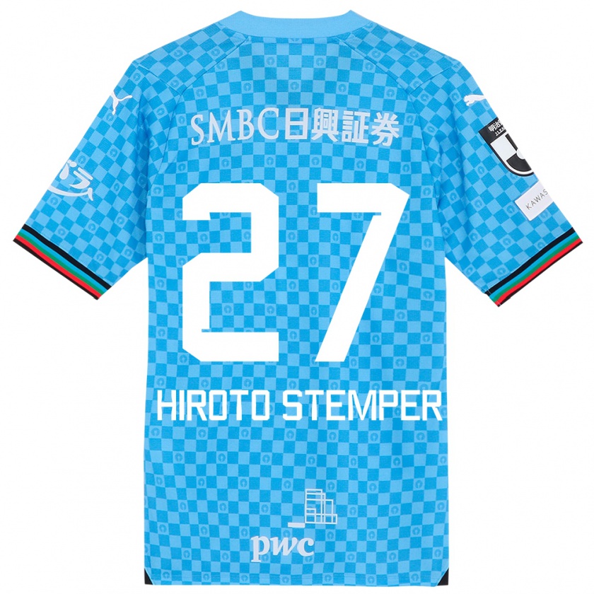 Kandiny Niño Camiseta Luka Hiroto Stemper #27 Azul Celeste 1ª Equipación 2024/25 La Camisa Chile