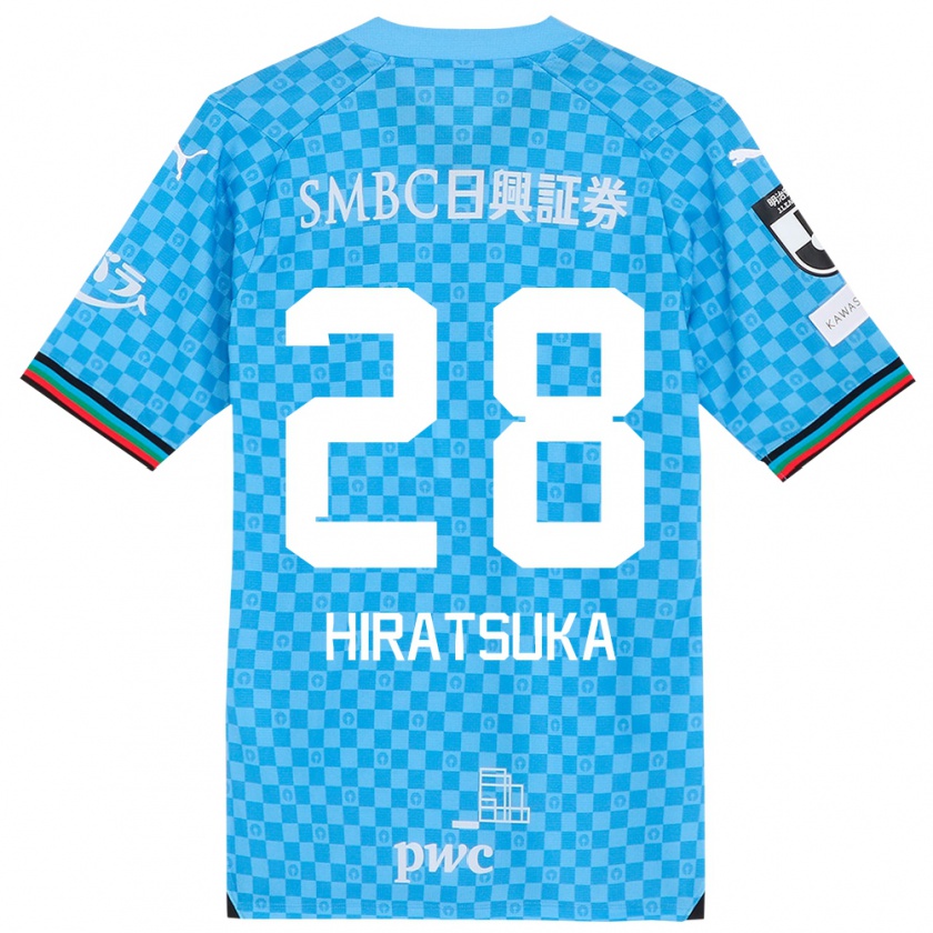 Kandiny Niño Camiseta Hayato Hiratsuka #28 Azul Celeste 1ª Equipación 2024/25 La Camisa Chile