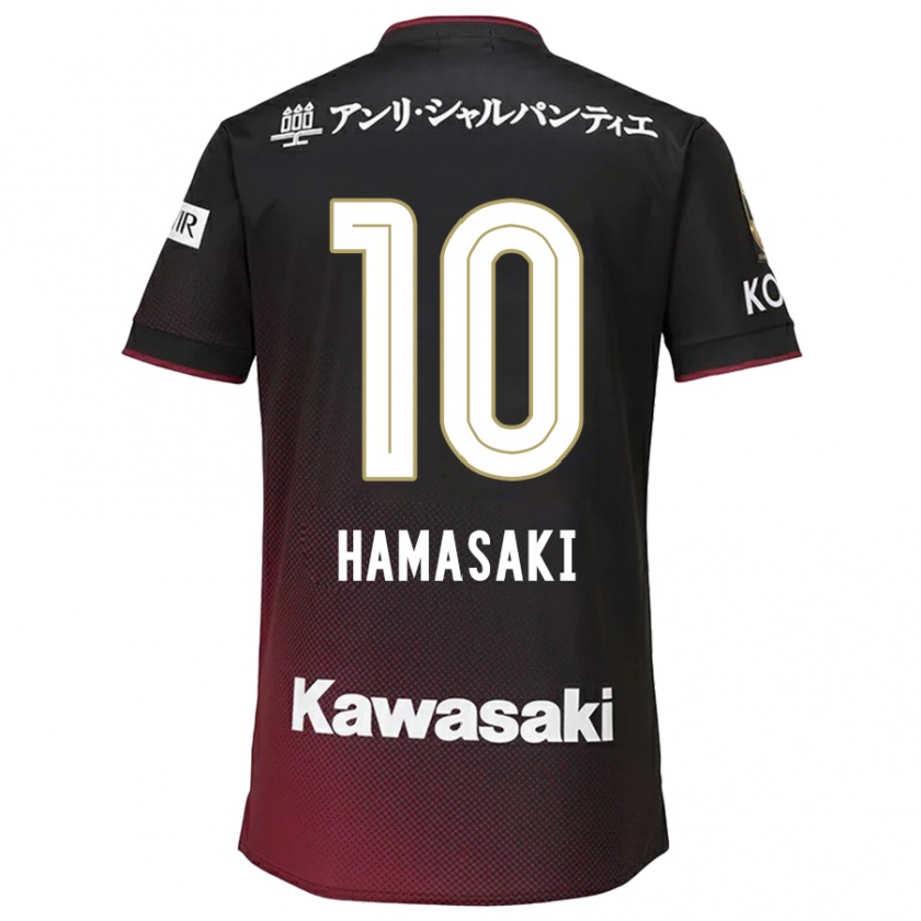 Kandiny Niño Camiseta Kento Hamasaki #10 Negro Rojo 1ª Equipación 2024/25 La Camisa Chile