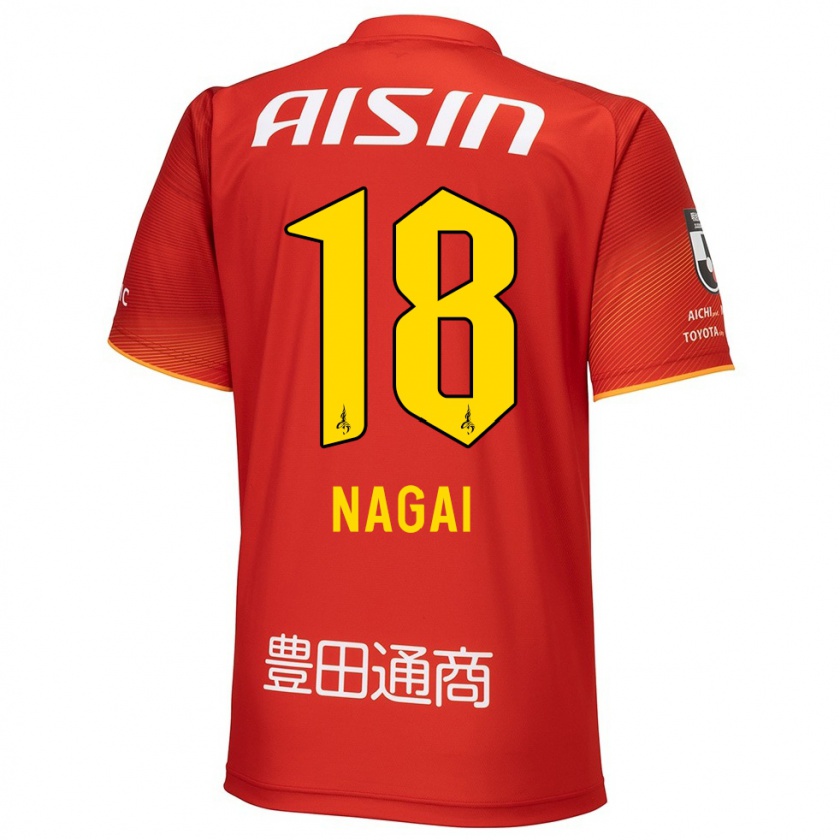 Kandiny Niño Camiseta Kensuke Nagai #18 Rojo Blanco Amarillo 1ª Equipación 2024/25 La Camisa Chile