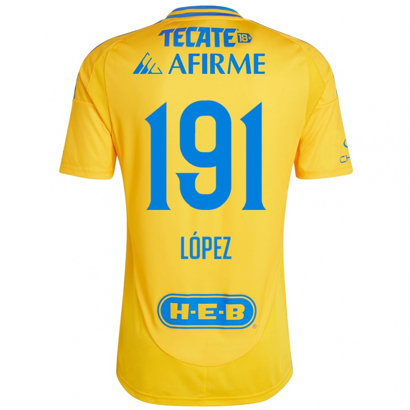 Kandiny Niño Camiseta Adrián López #191 Oro Amarillo 1ª Equipación 2024/25 La Camisa Chile