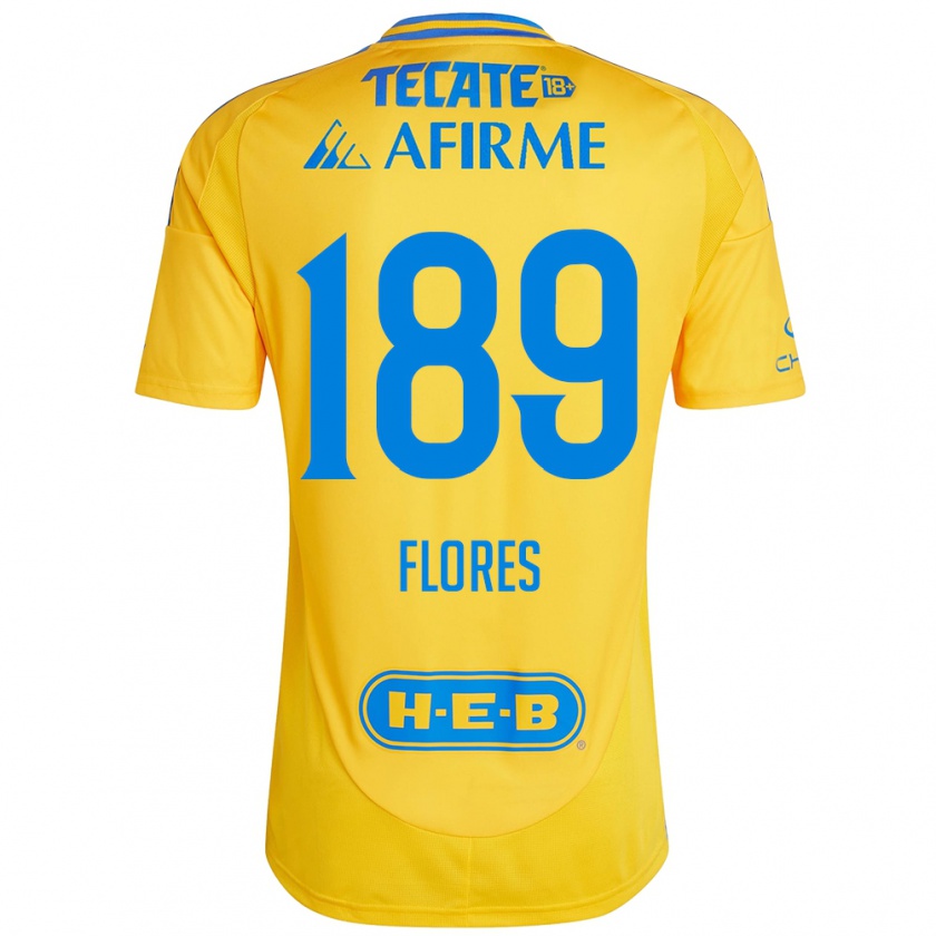 Kandiny Niño Camiseta Rolando Flores #189 Oro Amarillo 1ª Equipación 2024/25 La Camisa Chile