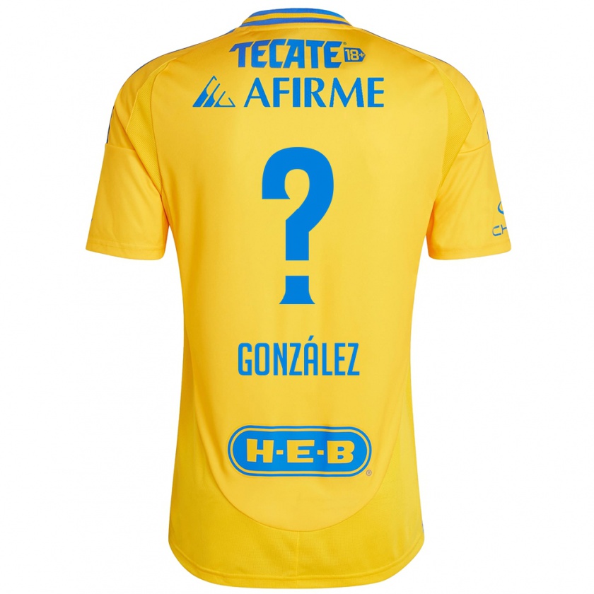 Kandiny Niño Camiseta Fernando González #0 Oro Amarillo 1ª Equipación 2024/25 La Camisa Chile