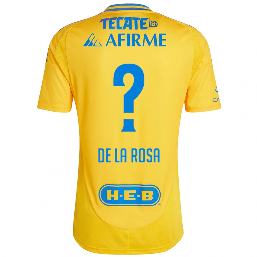 Kandiny Niño Camiseta Luis De La Rosa #0 Oro Amarillo 1ª Equipación 2024/25 La Camisa Chile