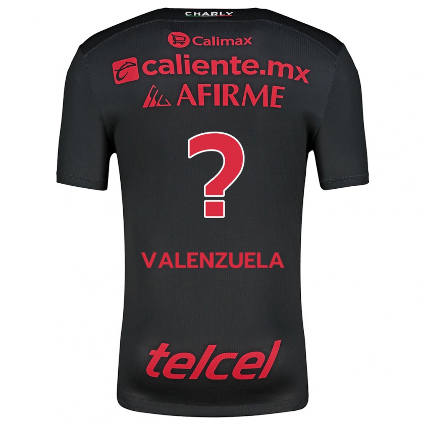 Kandiny Niño Camiseta Carlos Valenzuela #0 Negro Rojo 1ª Equipación 2024/25 La Camisa Chile